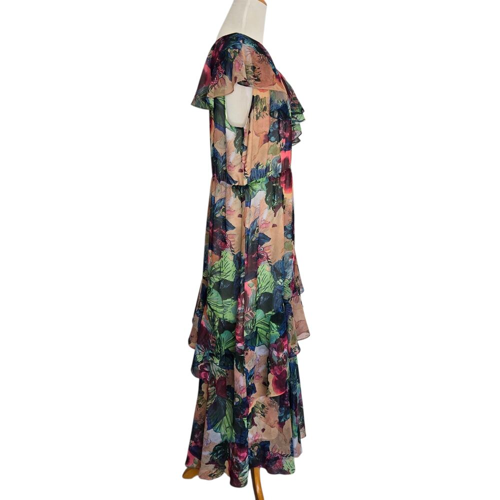 Soft Surroundings Ambrosia Floral Maxi Dress Tiered Ruffle Boho Women Large - Picture 3 of 12